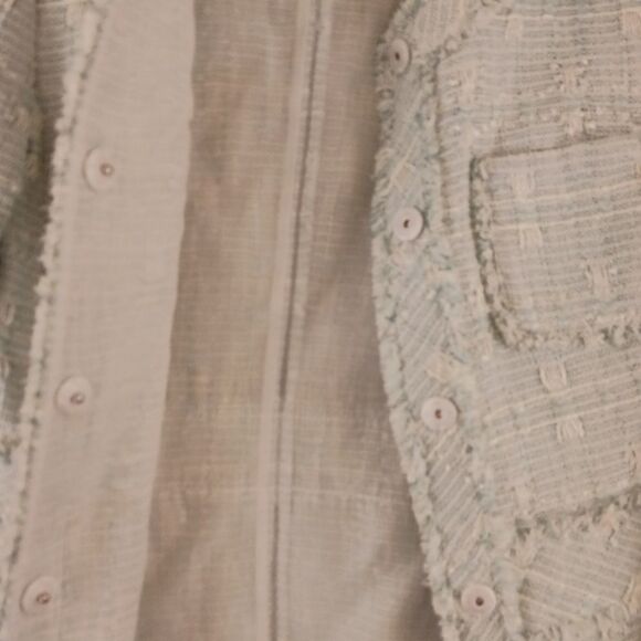 Lafayette 148 NY Reagan tweed button aqua green  blazer jacket size 2 - Picture 4 of 7